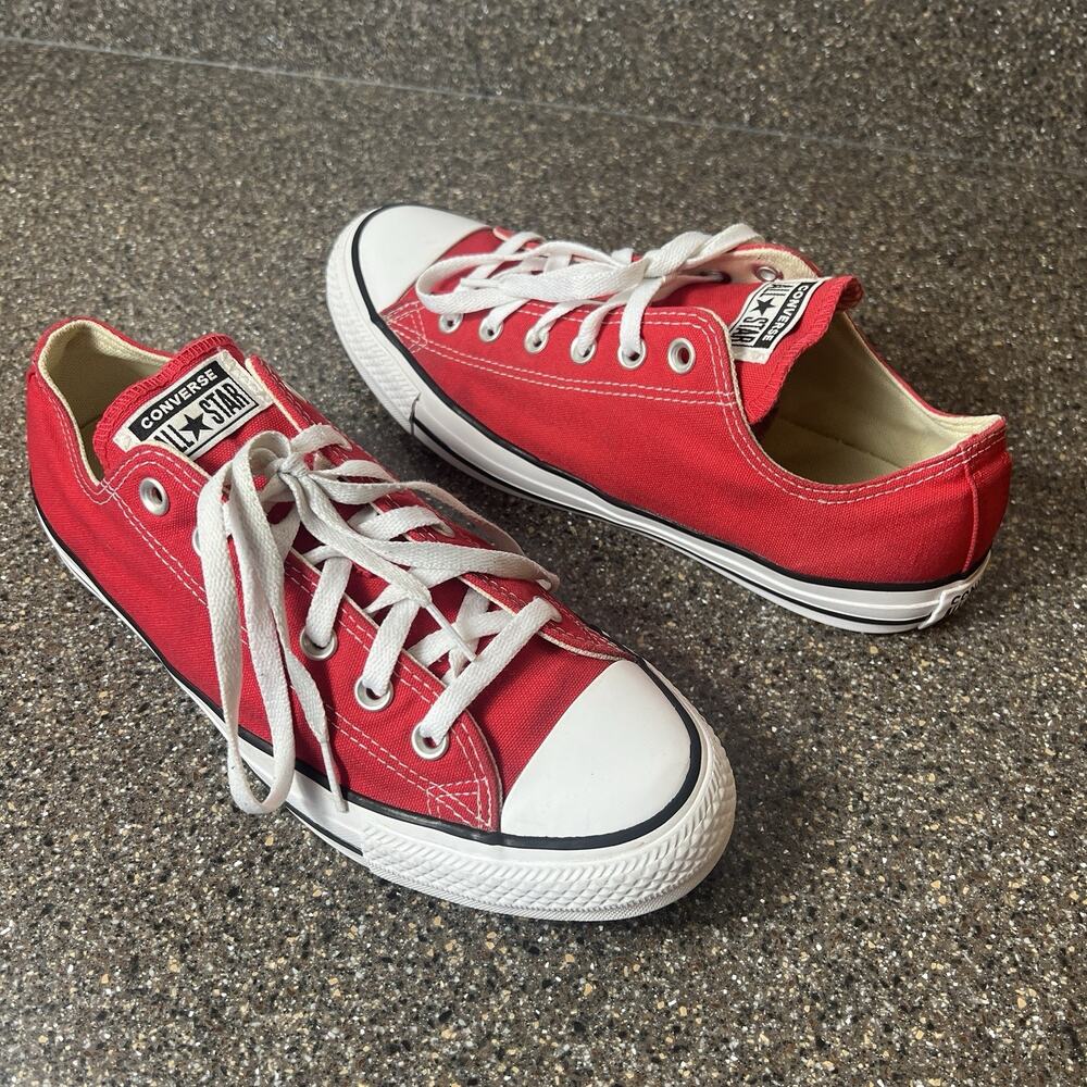 Converse All Star Womens 10 Classic Red Canvas Sneaker Skater Lace Up Low Mens 8